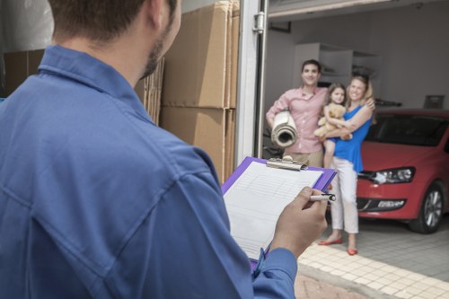 Local removals truck ready for household relocation in North London