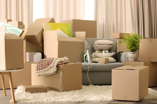 Careful unpacking of items into a North London flat after a move