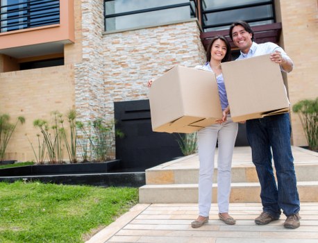 Packed boxes ready for a local move in North London